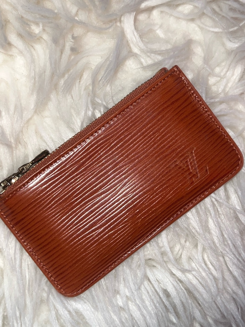 Louis Vuitton Pochette Clé Epi  Key Case Coin Case Brown VINTAGE